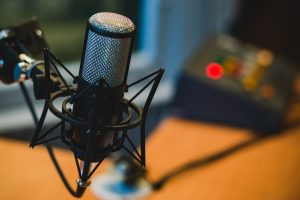 Microphone in recording studio